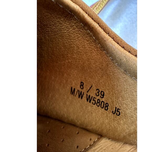 Born W5808 Tan Leather Lace-Up Oxfords 8 / 39 Moc Toe Comfort Shoes Handcrafted - Picture 6 of 7